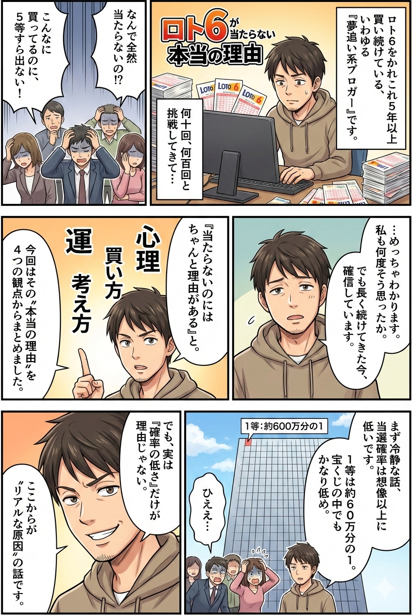 ロト6が当たらないのはなぜ？5年買い続けて気づいたリアルな理由と対処法