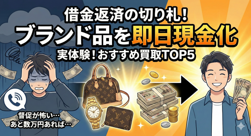 借金返済のためにブランド品を売ってみた！即日現金化できる業者TOP5